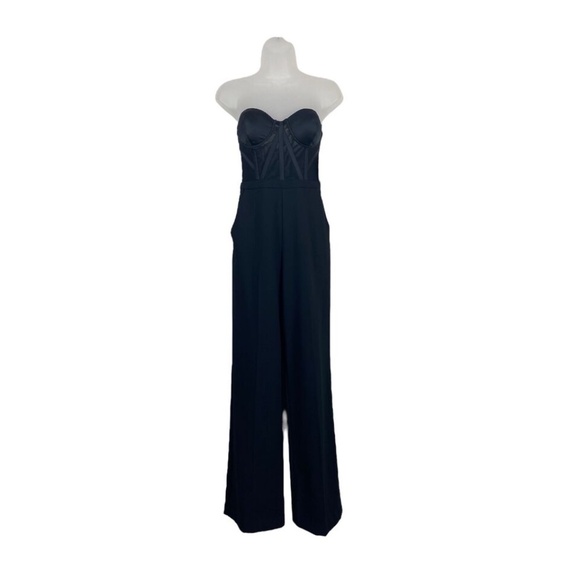 Marciano Devona Strapless Jumpsuit Wide Leg Black - Picture 3 of 15